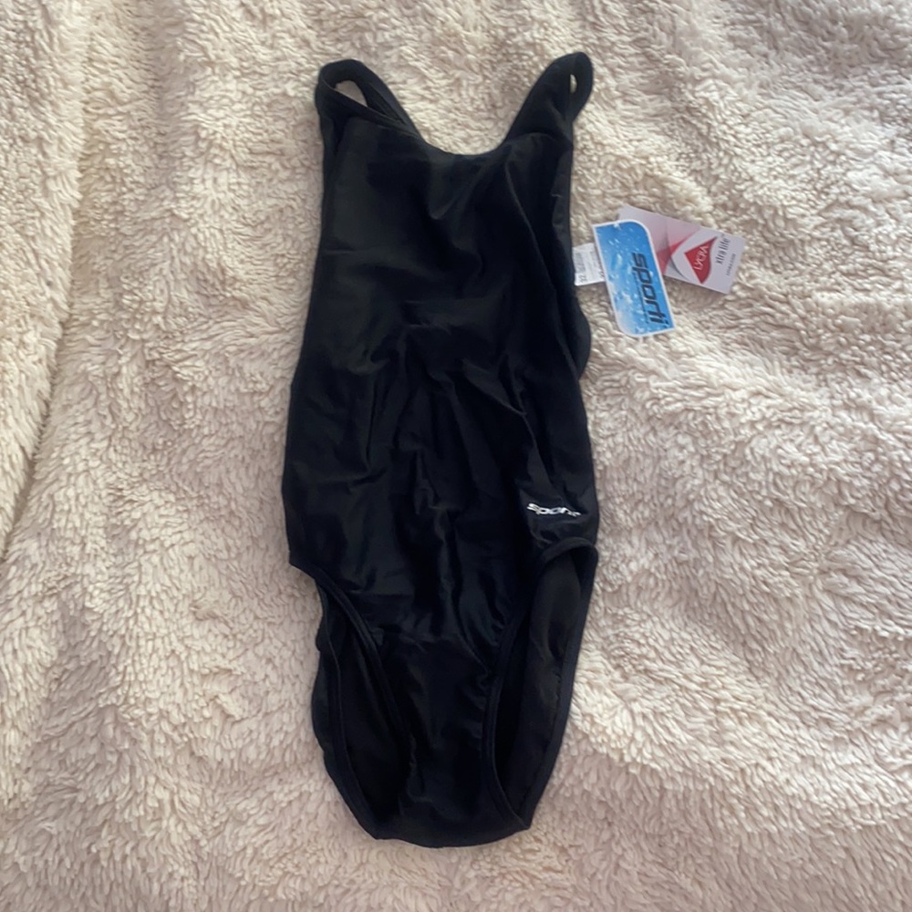 one piece black swim suit